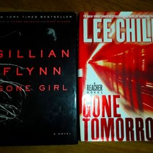 Lot of 2 Bestselling Hardbacks: GONE GIRL Gillian Flynn, GONE TOMORROW Lee Child